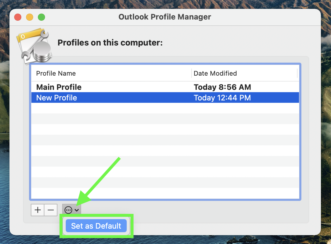 outlook for mac profiles